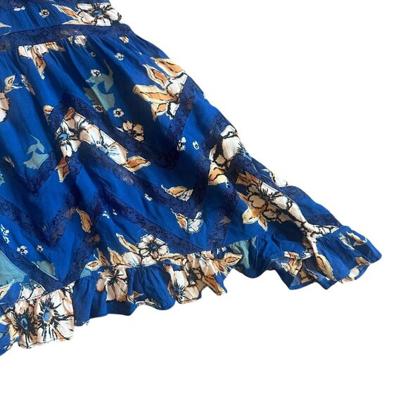 Intimately Free People Blue Floral Sleeveless Tunic Mini Dress Size XS Women's - Picture 8 of 11